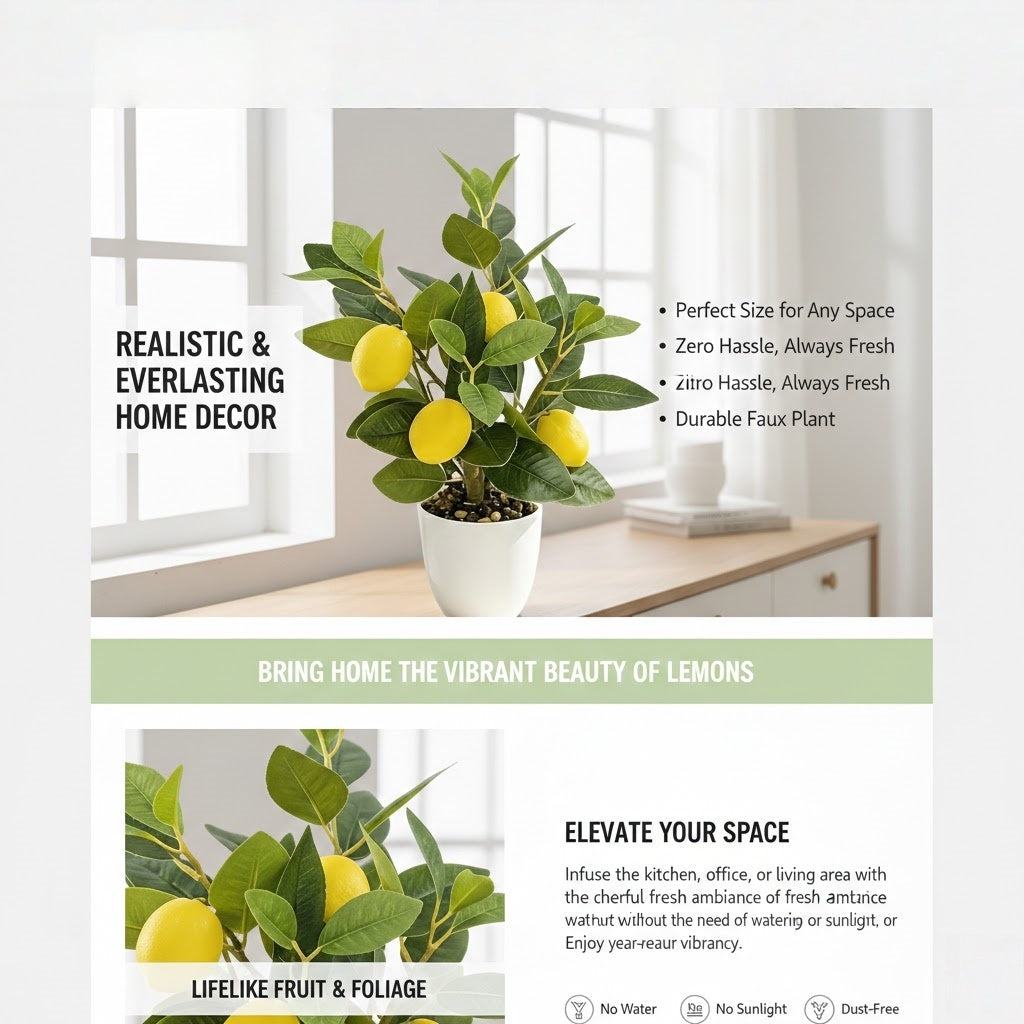 Artificial lemon tree with pot