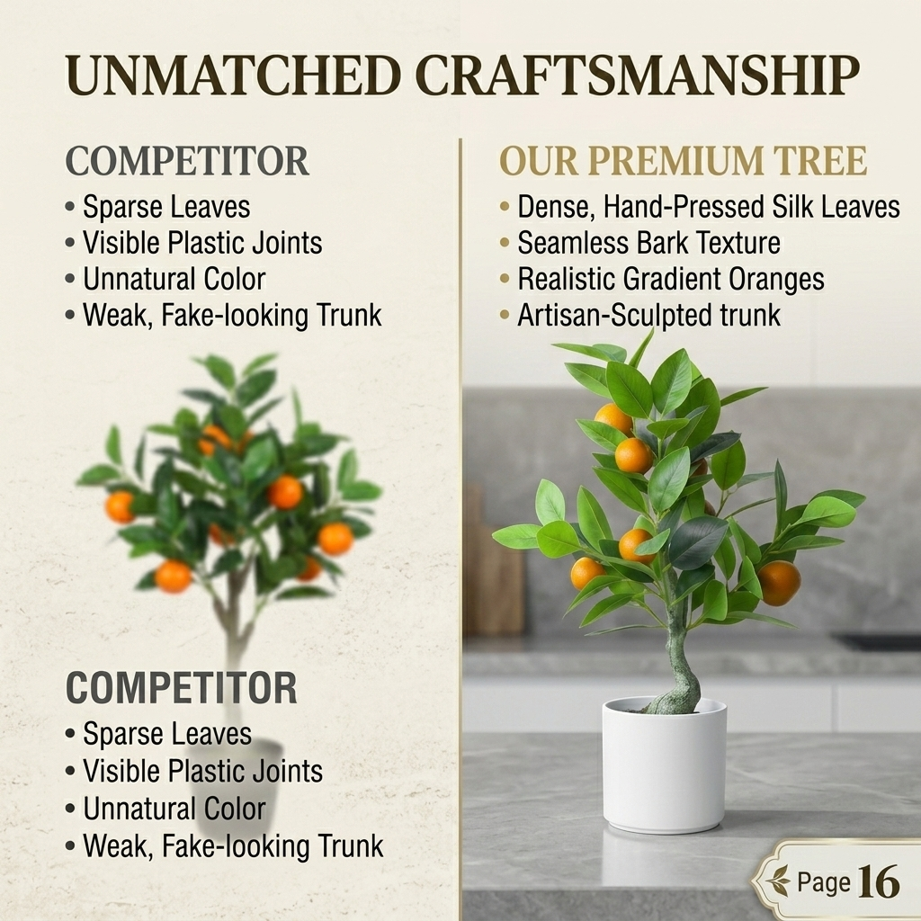 Artificial orange tree with pot