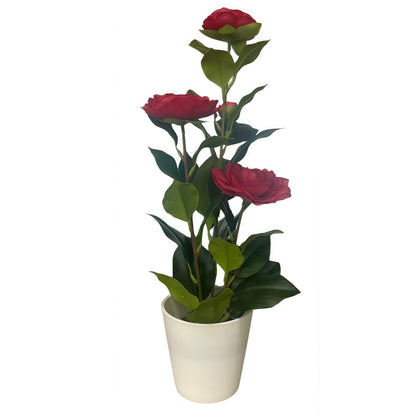 Artificial Camellia with Pot - Red, Pink, White, Blue, Purple, Yellow, Orange, with Pot