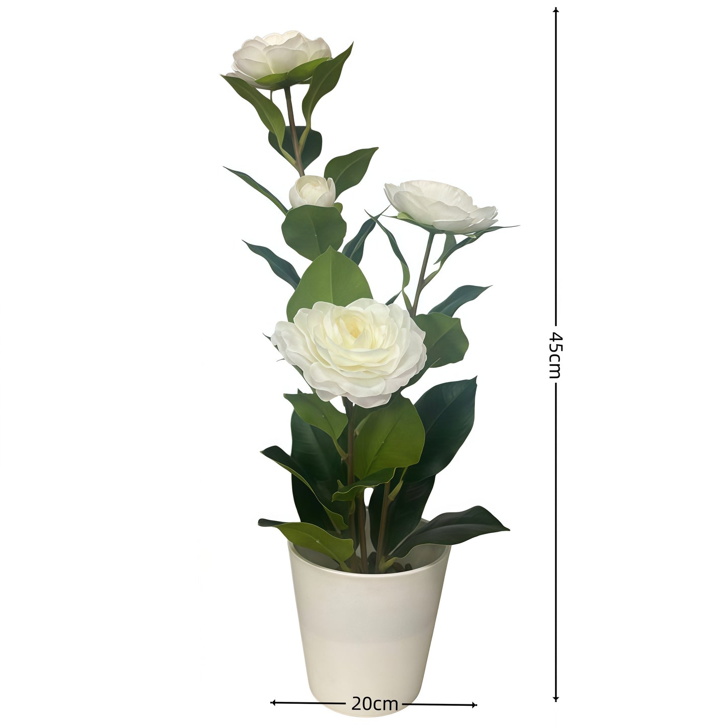Artificial Camellia with Pot - Red, Pink, White, Blue, Purple, Yellow, Orange, with Pot