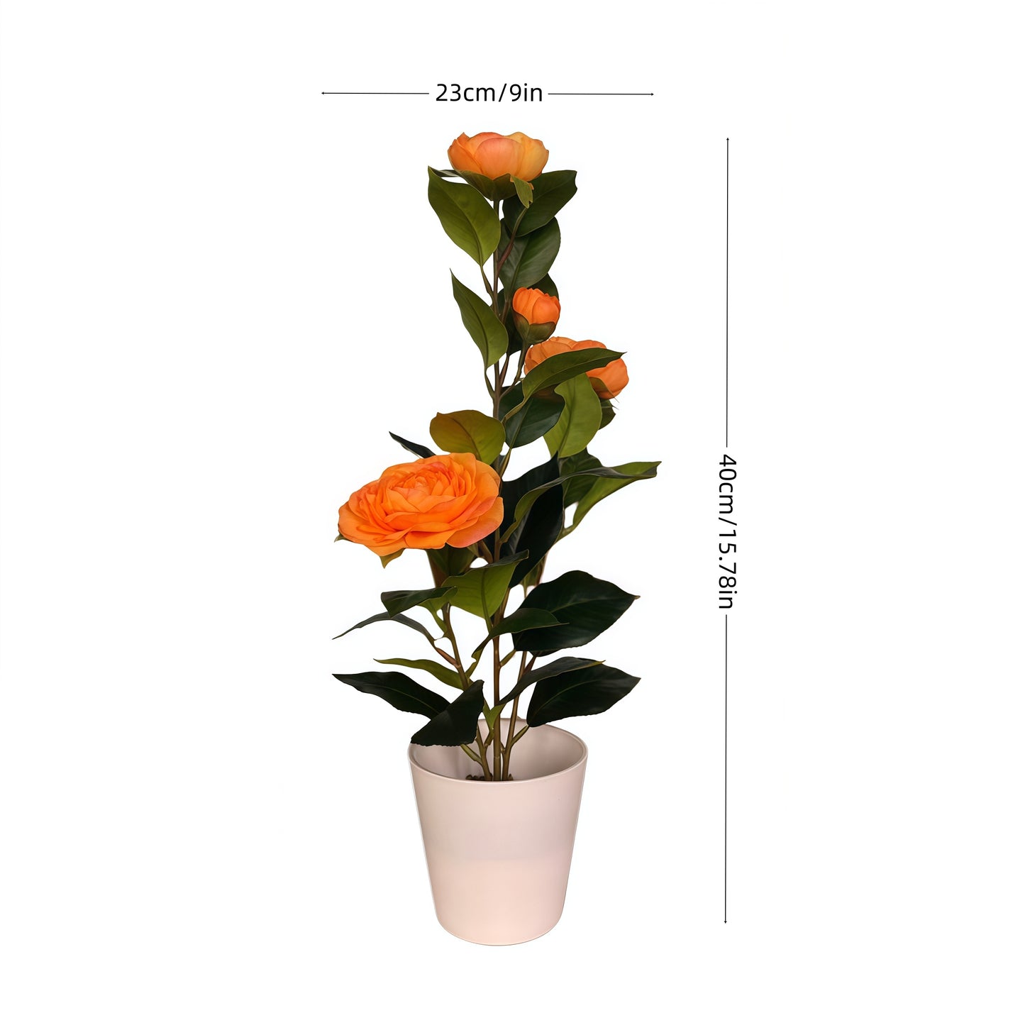 Artificial Camellia with Pot - Red, Pink, White, Blue, Purple, Yellow, Orange, with Pot