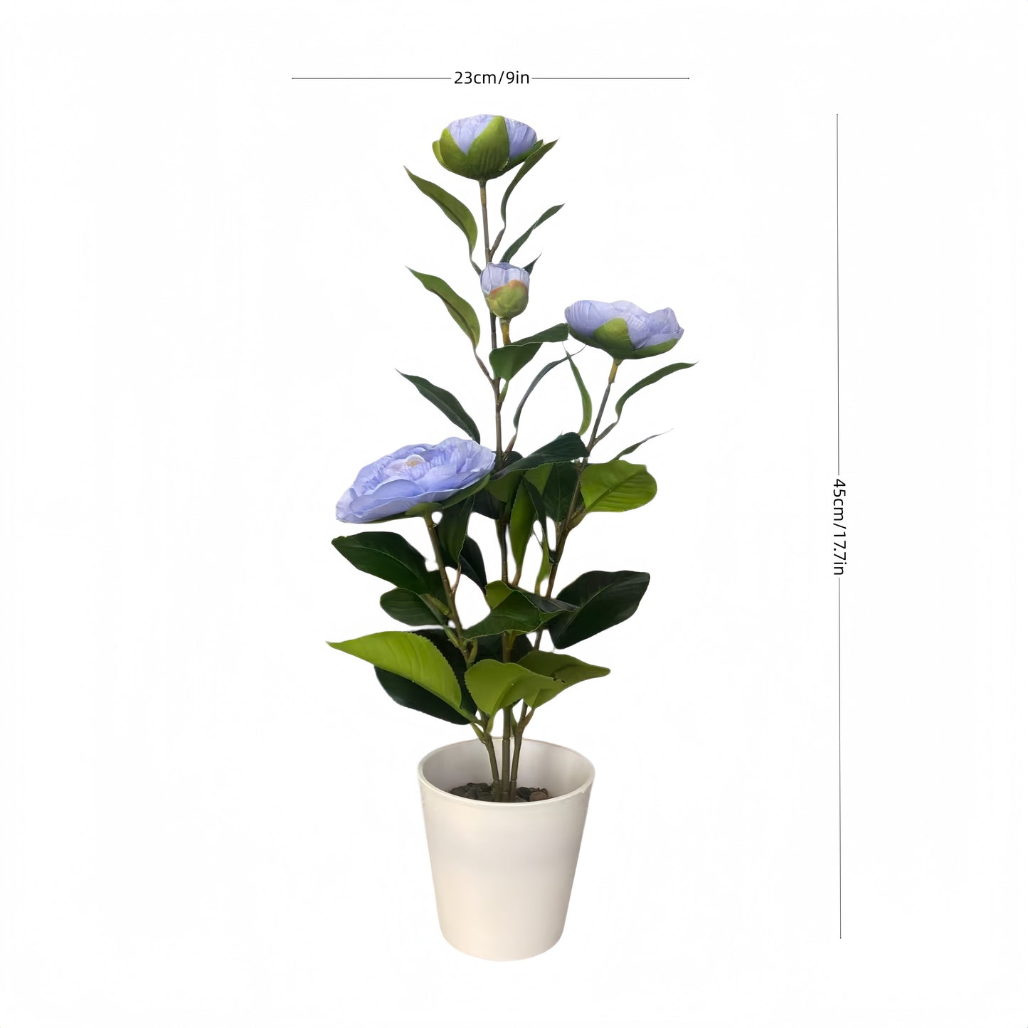 Artificial Camellia with Pot - Red, Pink, White, Blue, Purple, Yellow, Orange, with Pot