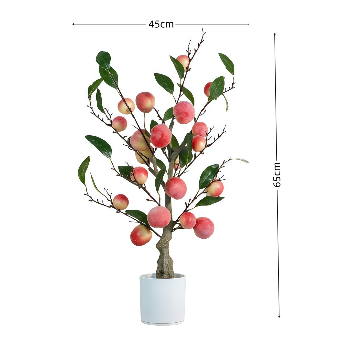 High-end Artificial Peach Bonsai Home Green Plant Decoration Balcony Decor Potted Plant