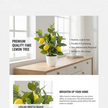 Artificial lemon tree with pot