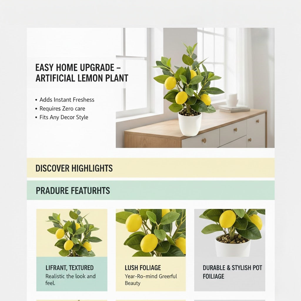 Artificial lemon tree with pot