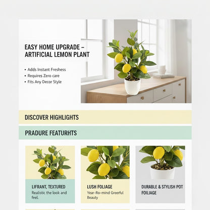 Artificial lemon tree with pot