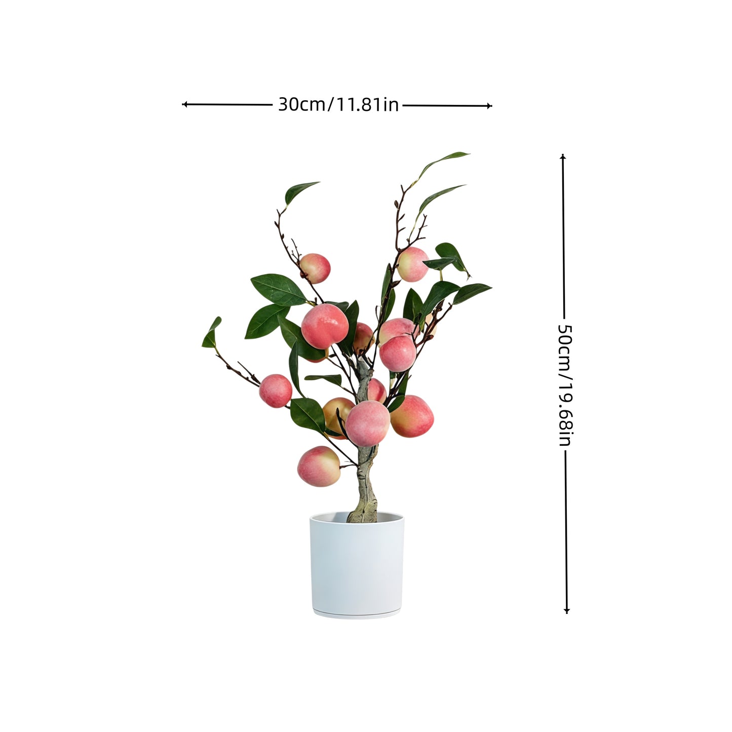 High-end Artificial Peach Bonsai Home Green Plant Decoration Balcony Decor Potted Plant