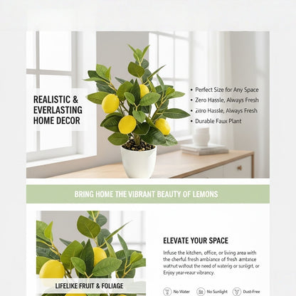 Artificial lemon tree with pot