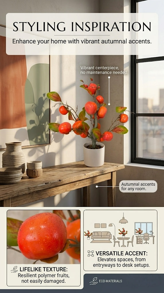 Top Simulated Green Plant Persimmon Potted Plant Home Decoration Garden Decoration Potted Plant