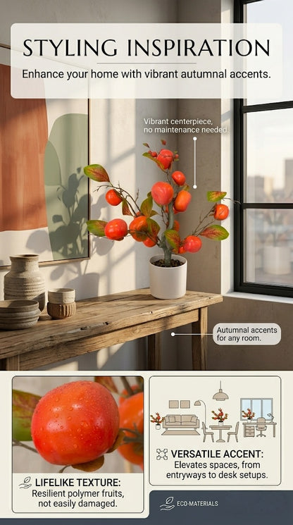 Top Simulated Green Plant Persimmon Potted Plant Home Decoration Garden Decoration Potted Plant