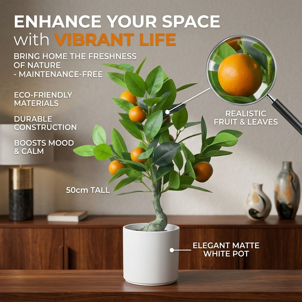 仿真橘子树带花盆