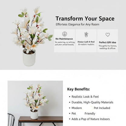 High-End Artificial Magnolia Office Decoration and Home Furnishings