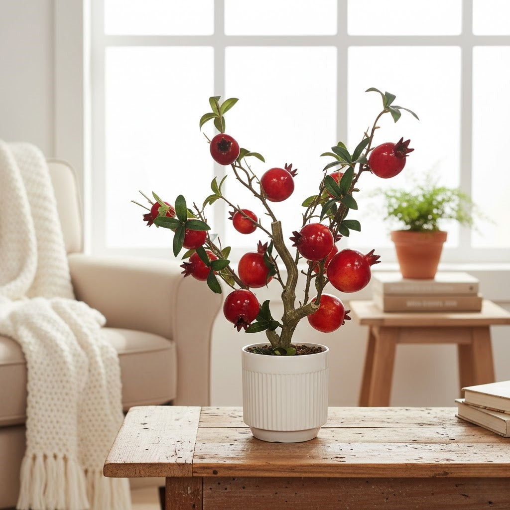 Artificial Pomegranate Tree Potted Plant: An Essential Greenery for Home Decoration and Renovation