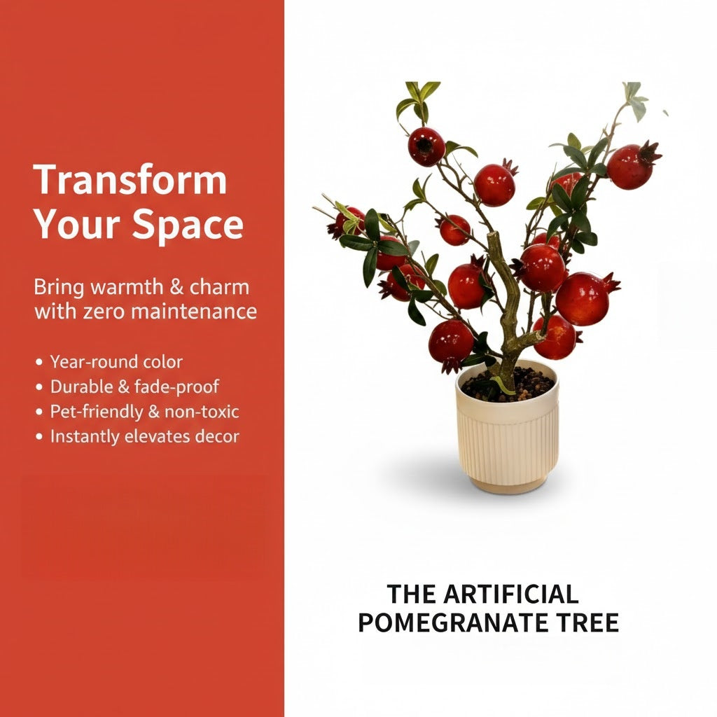 Artificial Pomegranate Tree Potted Plant: An Essential Greenery for Home Decoration and Renovation