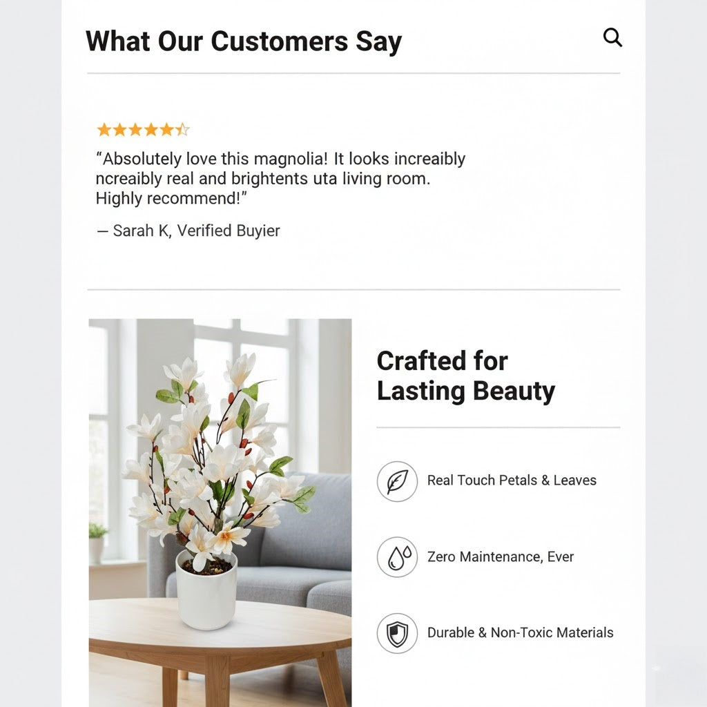 High-End Artificial Magnolia Office Decoration and Home Furnishings