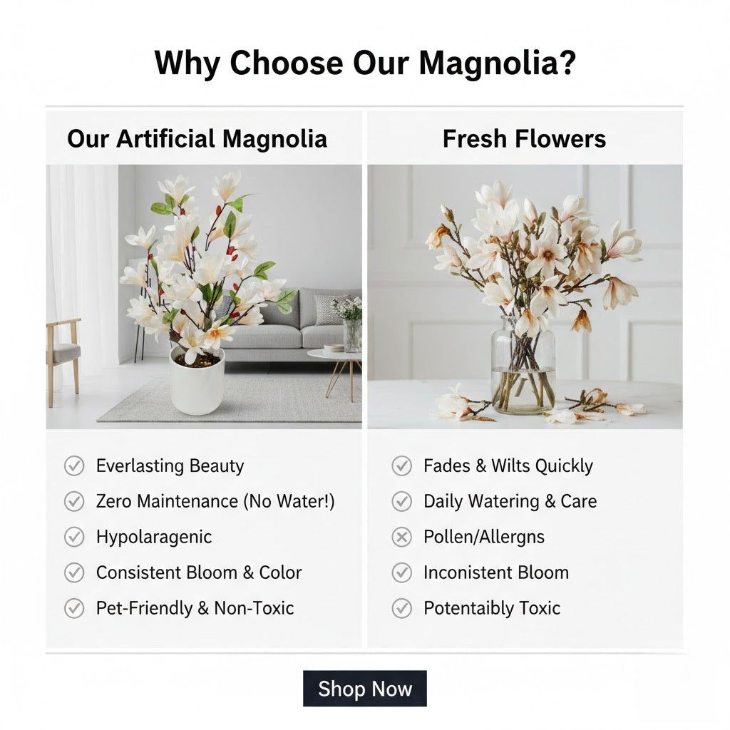 High-End Artificial Magnolia Office Decoration and Home Furnishings