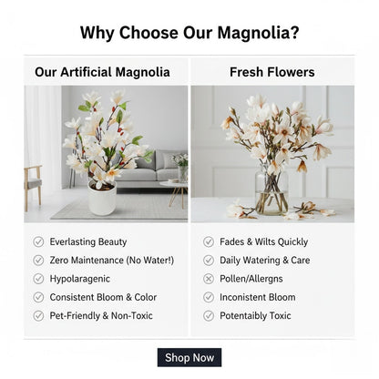 High-End Artificial Magnolia Office Decoration and Home Furnishings