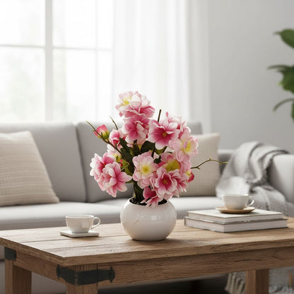 High-Quality Artificial Cherry Blossom Tree with Potted Plant for Home Decoration and Landscaping Bonsai