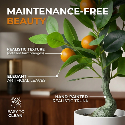 仿真橘子树带花盆