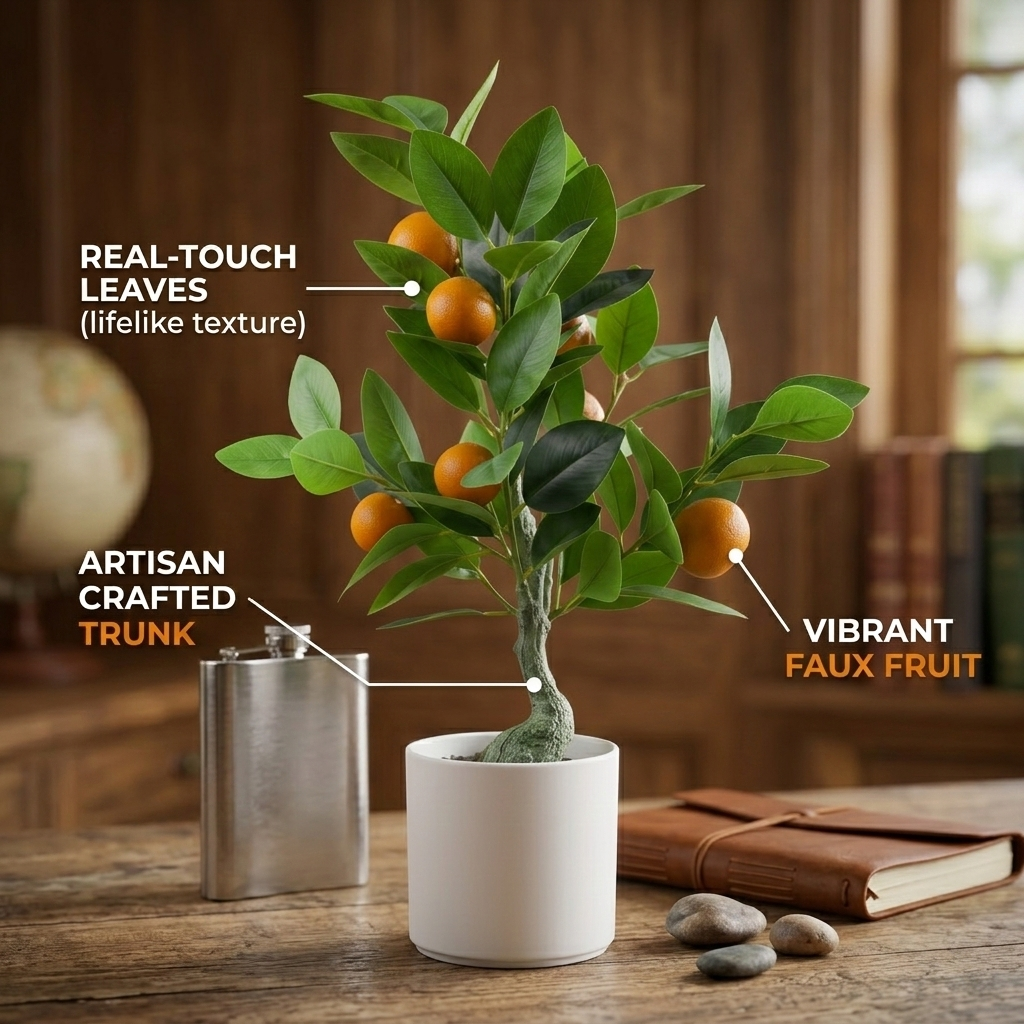 仿真橘子树带花盆