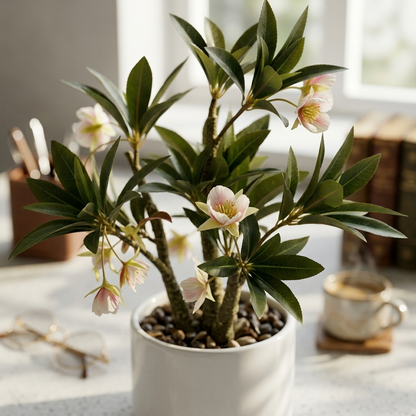 High-End Artificial Water Stone Melding Flowers Home Decor Potted Plant