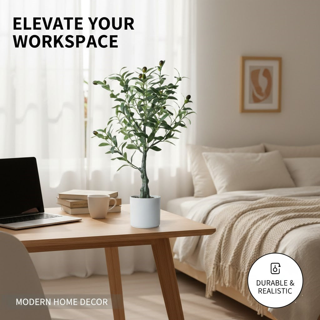 Artificial olive tree with pot