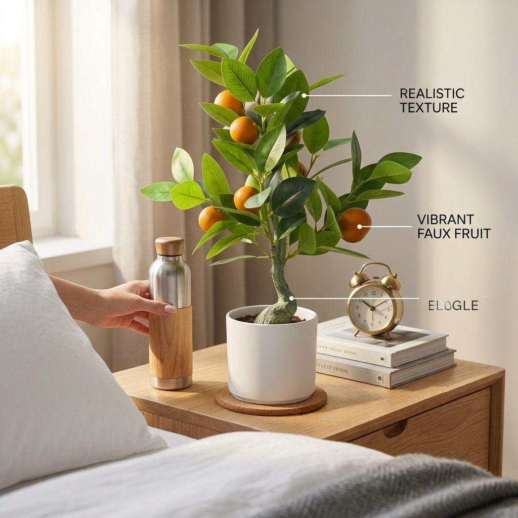 仿真橘子树带花盆