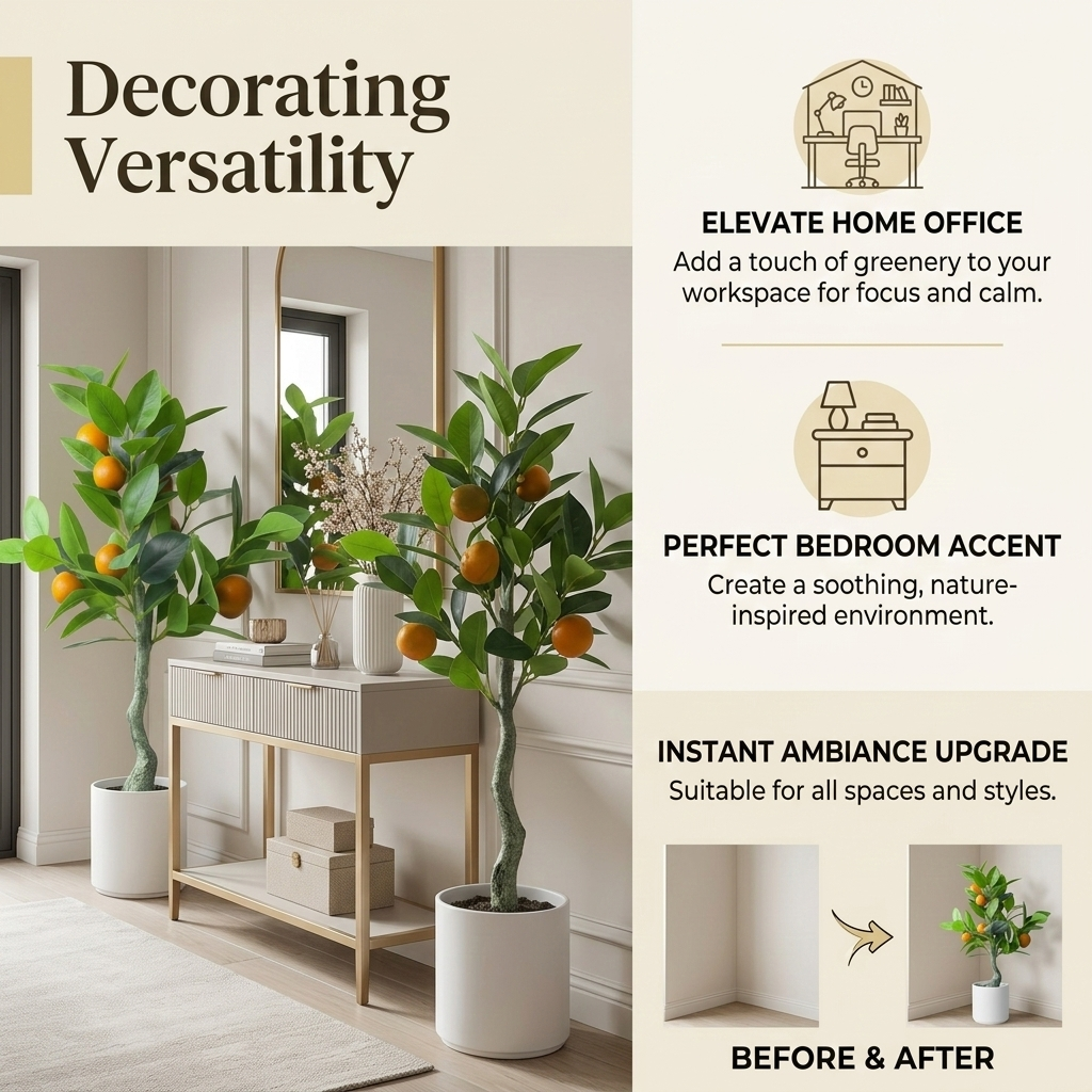 仿真橘子树带花盆