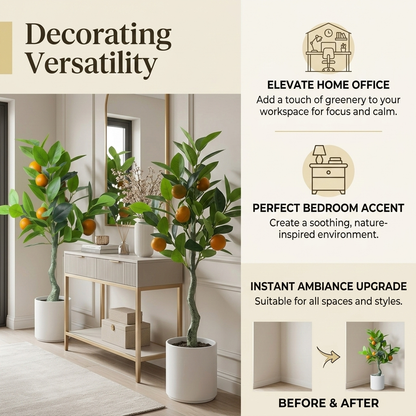 仿真橘子树带花盆