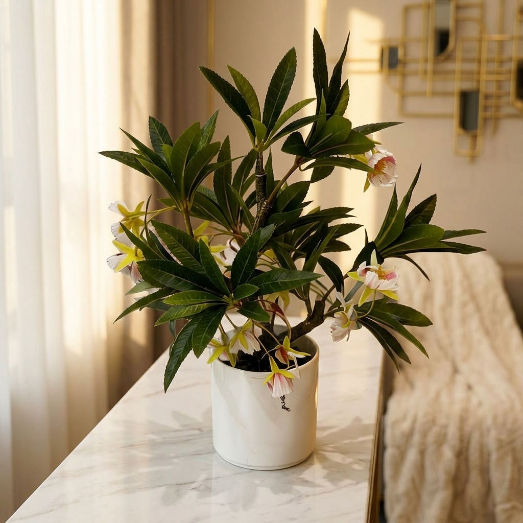 High-End Artificial Water Stone Melding Flowers Home Decor Potted Plant