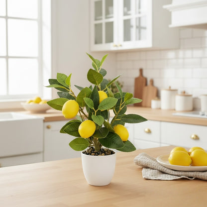 Artificial lemon tree with pot