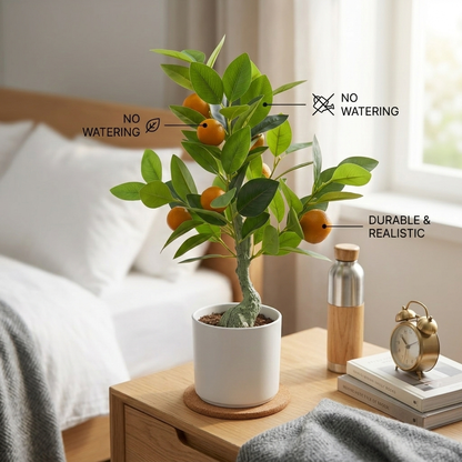 仿真橘子树带花盆