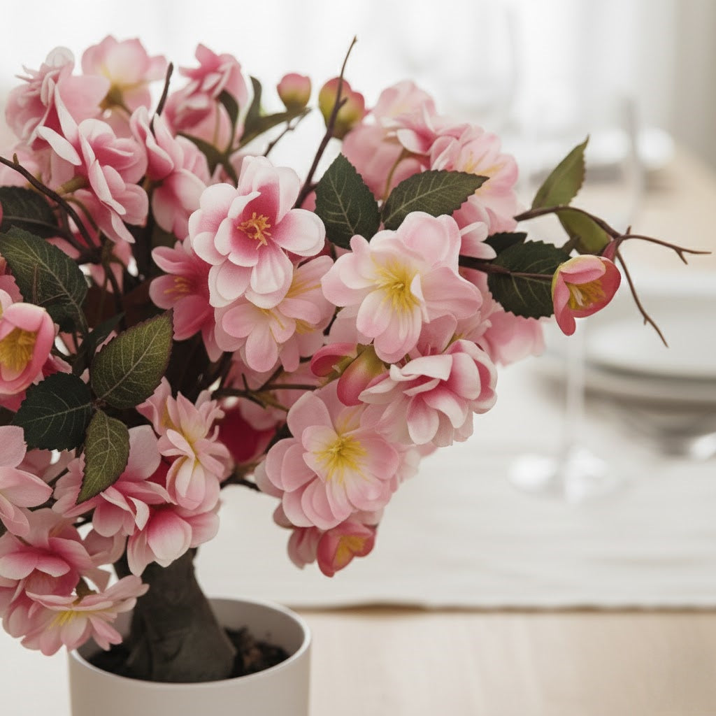 High-Quality Artificial Cherry Blossom Tree with Potted Plant for Home Decoration and Landscaping Bonsai