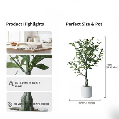 Artificial olive tree with pot