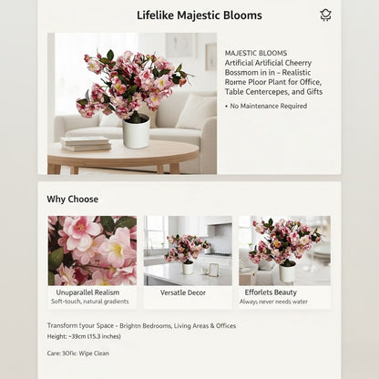 High-Quality Artificial Cherry Blossom Tree with Potted Plant for Home Decoration and Landscaping Bonsai
