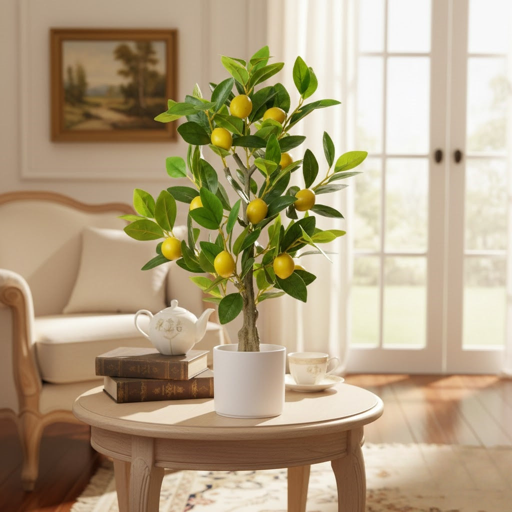 Artificial lemon tree with pot