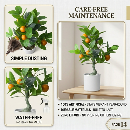 仿真橘子树带花盆