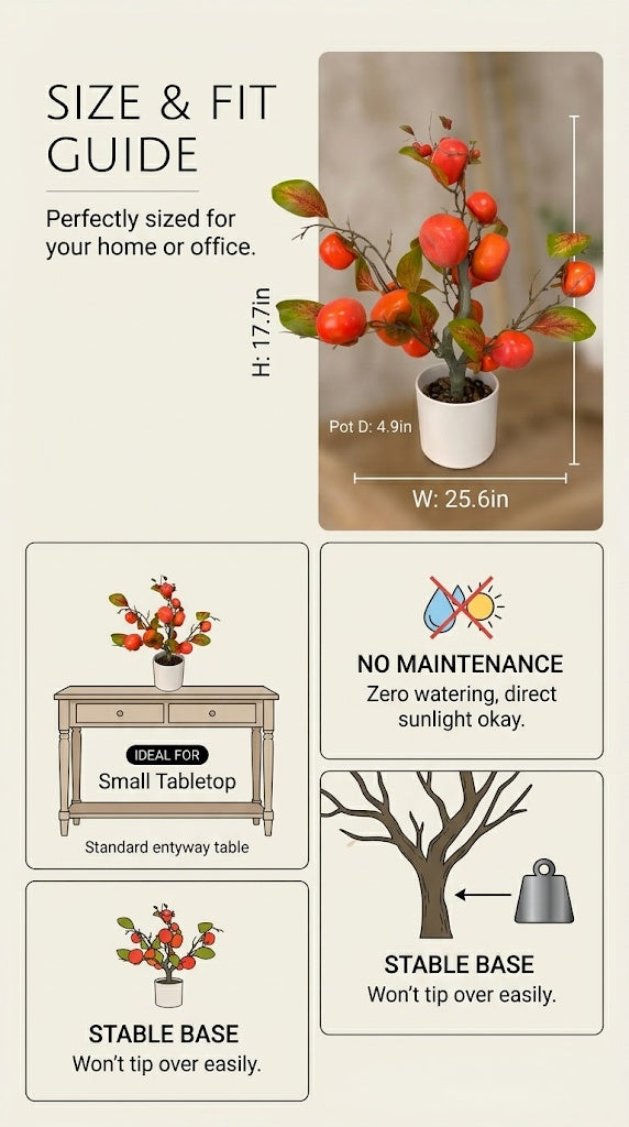 Top Simulated Green Plant Persimmon Potted Plant Home Decoration Garden Decoration Potted Plant