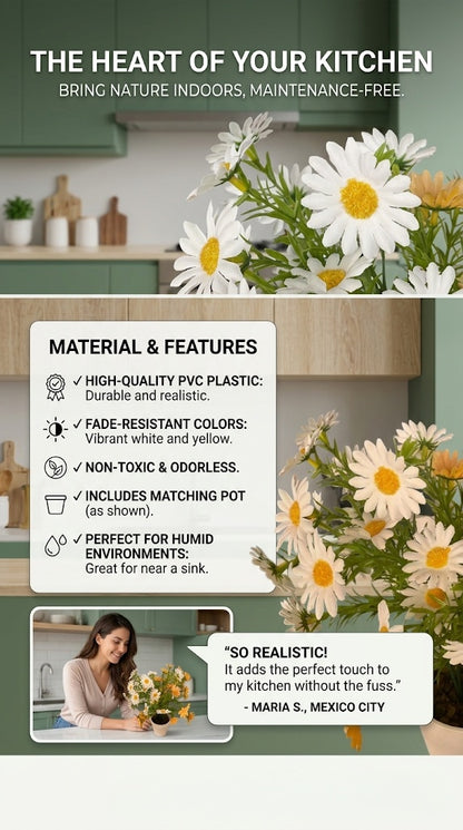 Artificial Daisy Potted Plant for Home and Garden Decoration