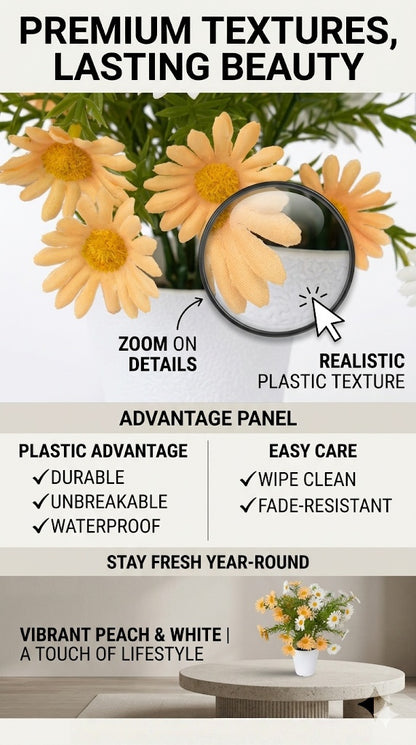 Artificial Daisy Potted Plant for Home and Garden Decoration