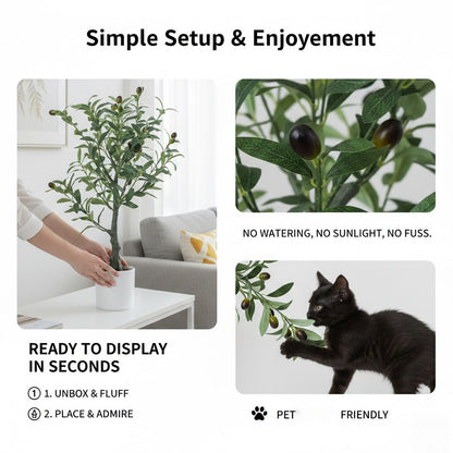 Artificial olive tree with pot