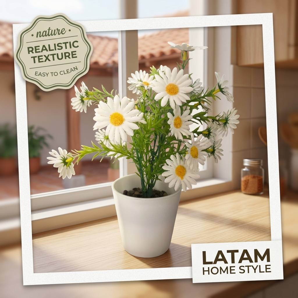Artificial Daisy Potted Plant for Home and Garden Decoration