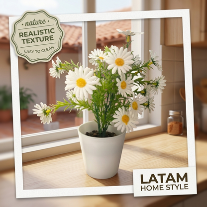 Artificial Daisy Potted Plant for Home and Garden Decoration